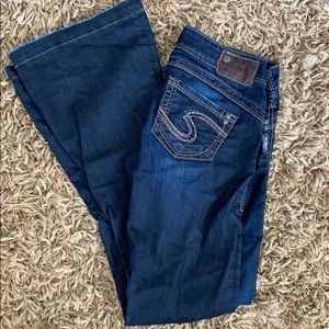 Silver bell bottom jeans